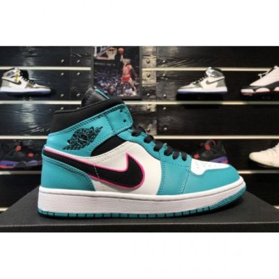 Nike Air Jordan 1 Mid Se Yeşil / Siyah / Pembe Basketbol Ayakkabısı Türkiye - IYJUXMIL